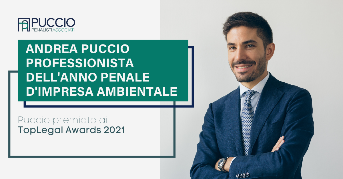 Andrea Puccio sul podio alla XV edizione dei TopLegal Awards 2021