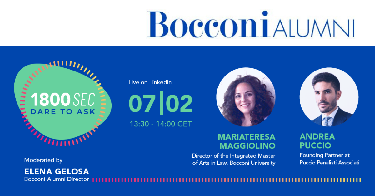 “La certezza del diritto nell’incertezza del contesto”: Andrea Puccio per 1800 sec – Bocconi Alumni