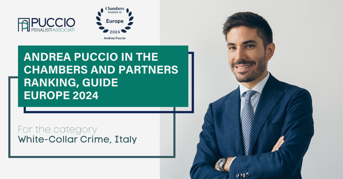 Andrea Puccio in the Chambers and Partners Ranking, Guide Europe 2024